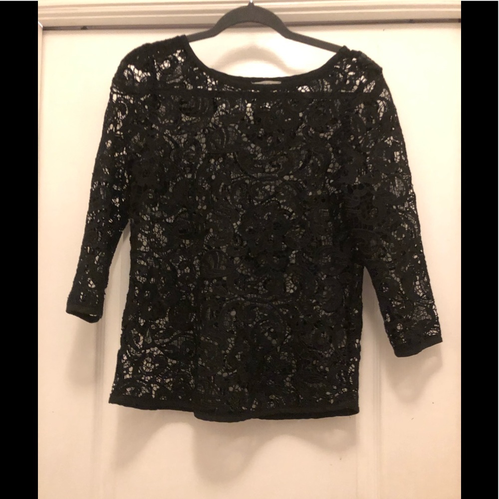 Casting LA black lace see threw top